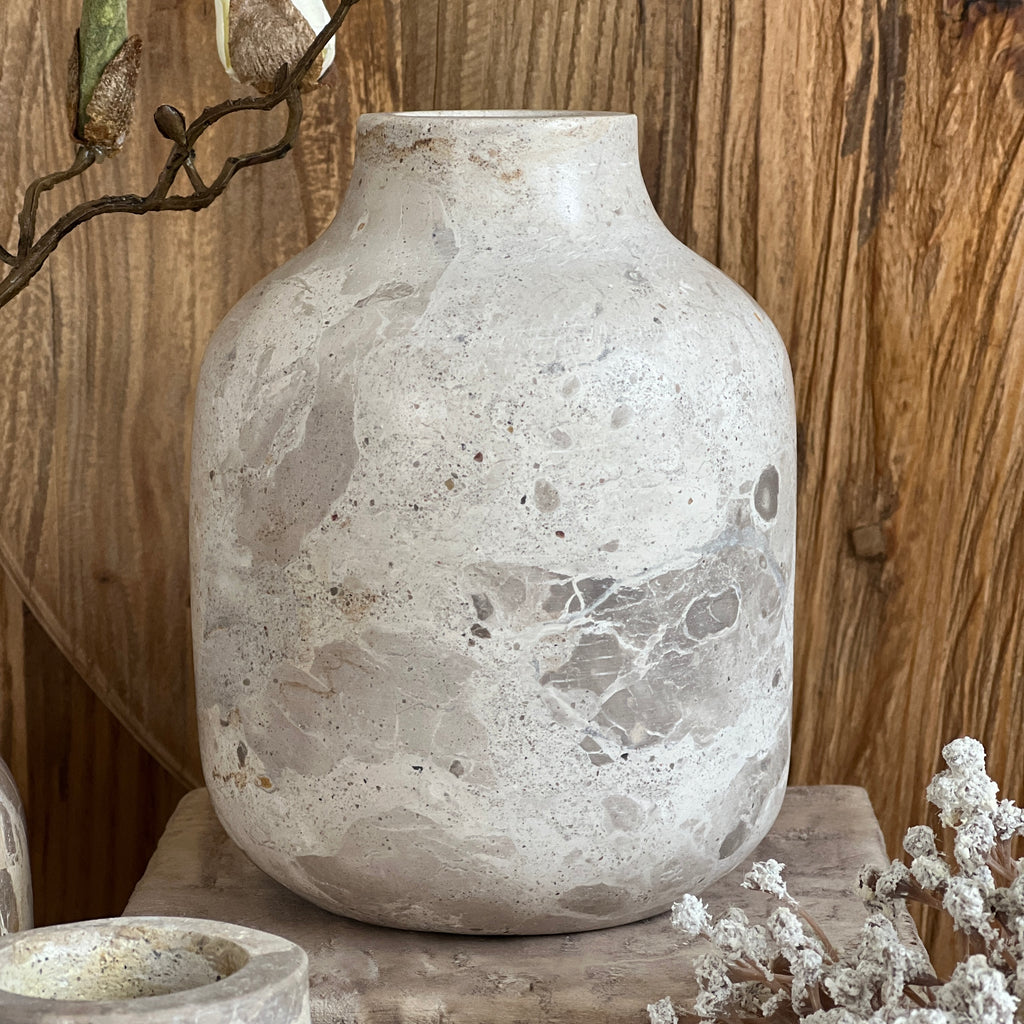 Marble Beige Vase Bottle