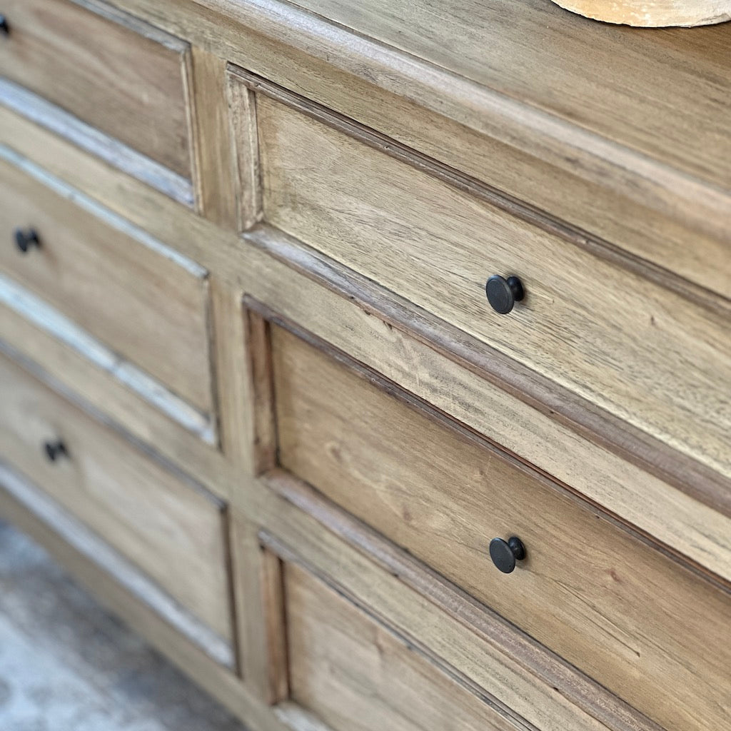 Chest Of Six Drawers Stained Bleached Mahogany
