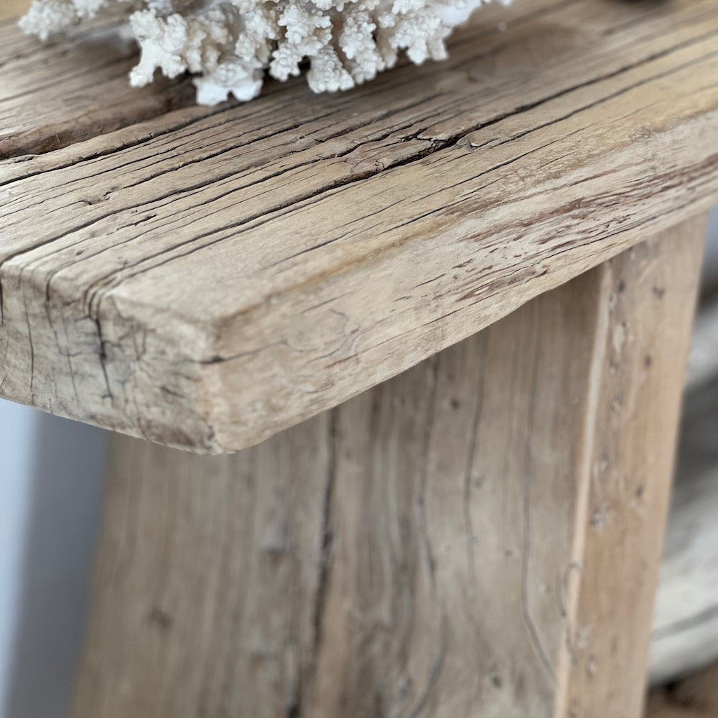 Vintage Reclaimed Elm Two Shelf Console Table