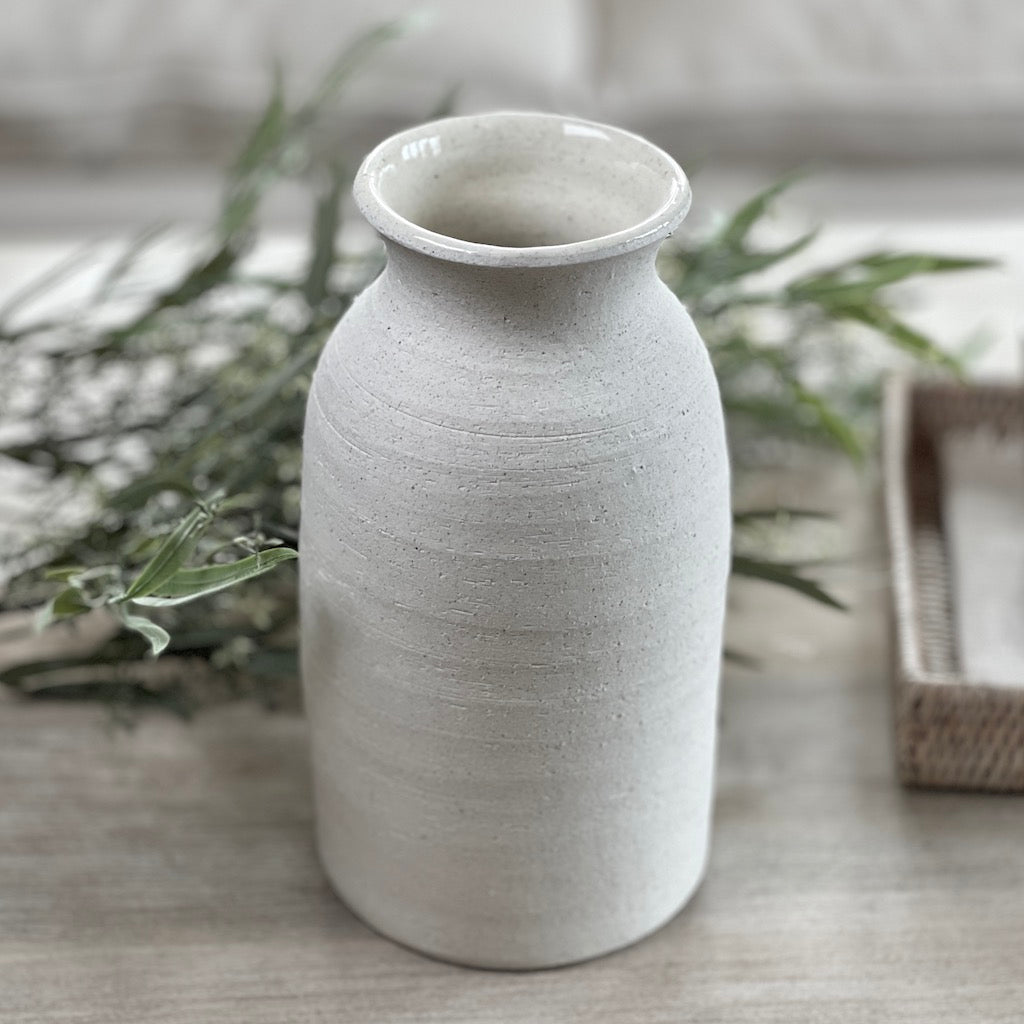Matt White Bottle Ceramic Vase