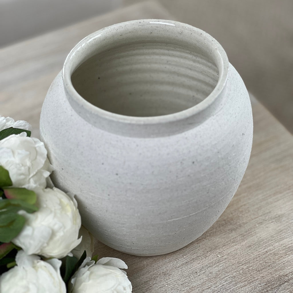 Matt White Ceramic Textured Vase