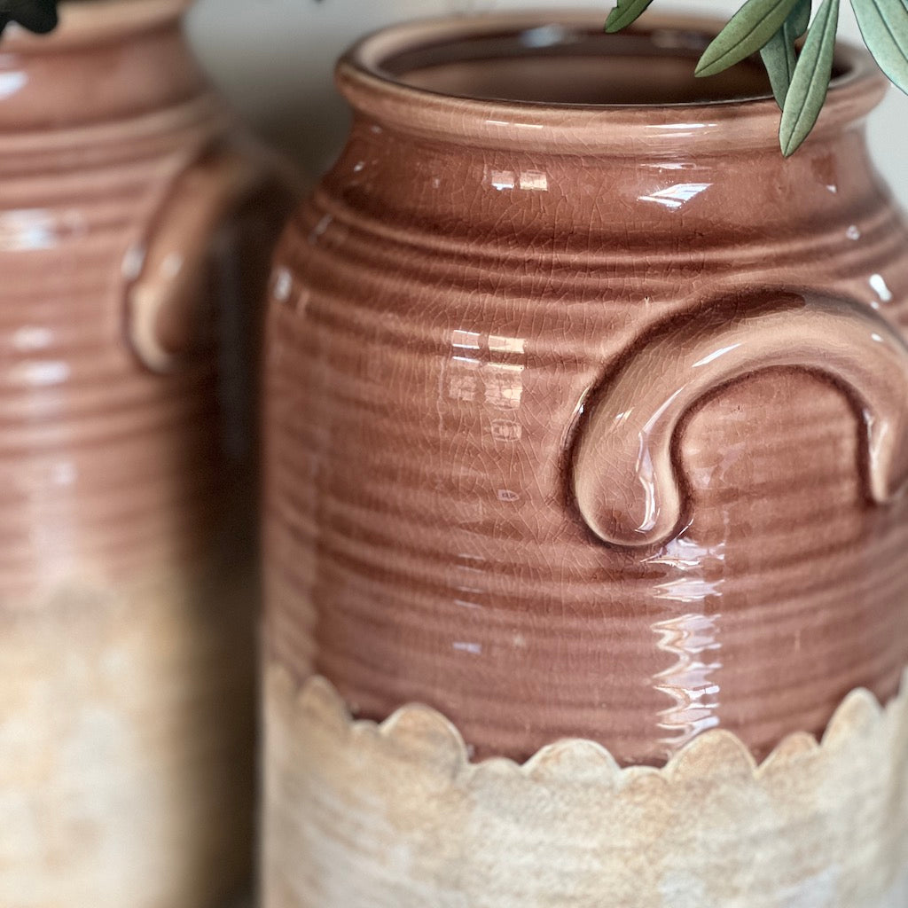Stoneware Drip Glaze Vase Amber Blush