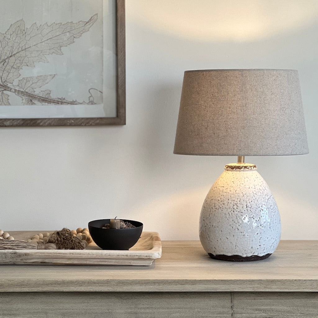 Amiras Small Crackle Glazed  Bell Table Lamp