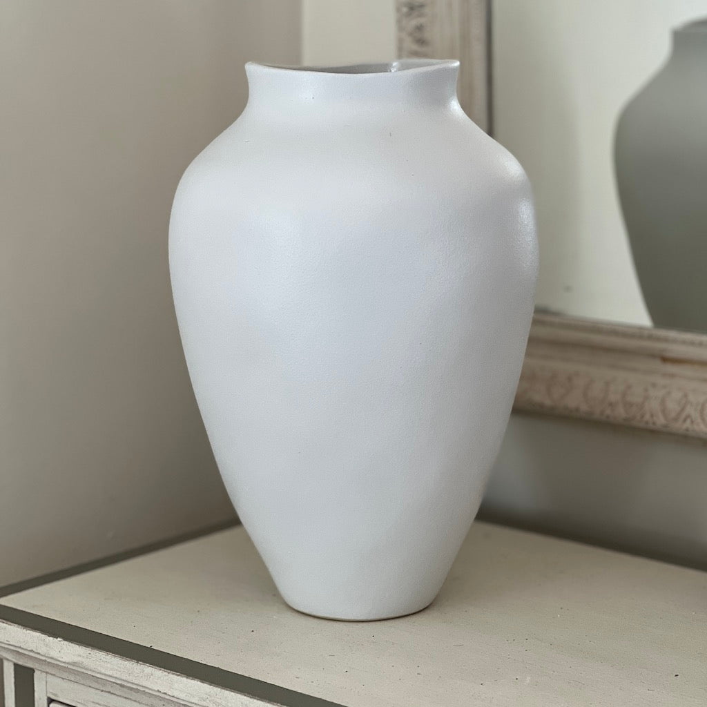 Tall White Slender Vase