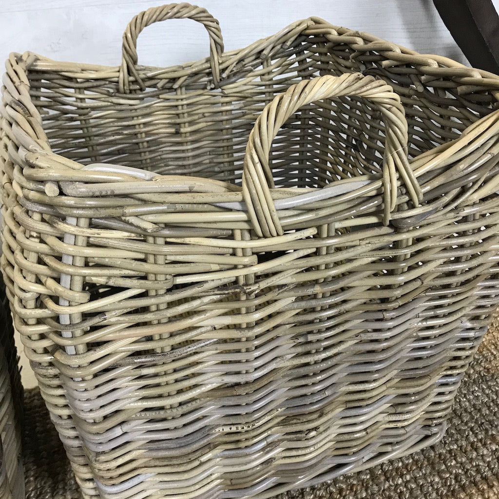 Wicker Log Kindling Baskets Set 2