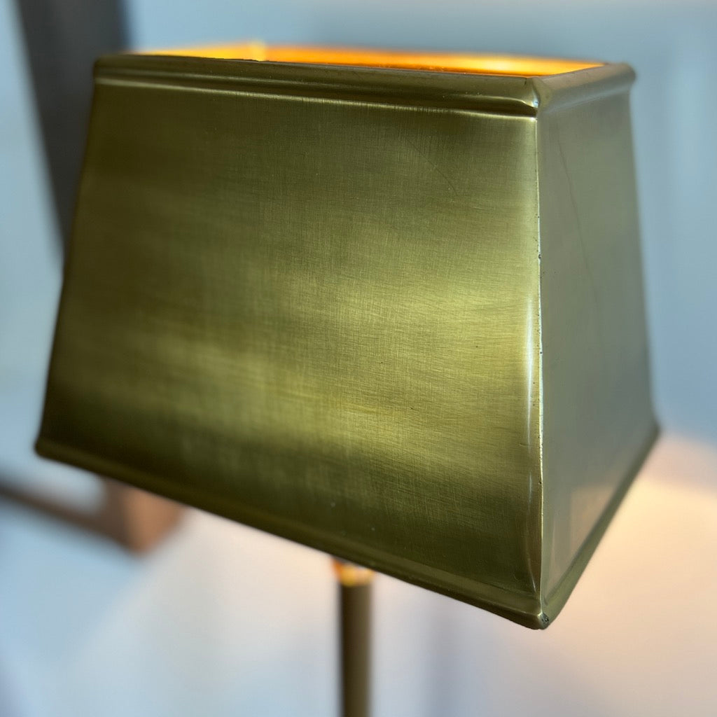 Tall Slim Antiqued Style Brass Table Lamp