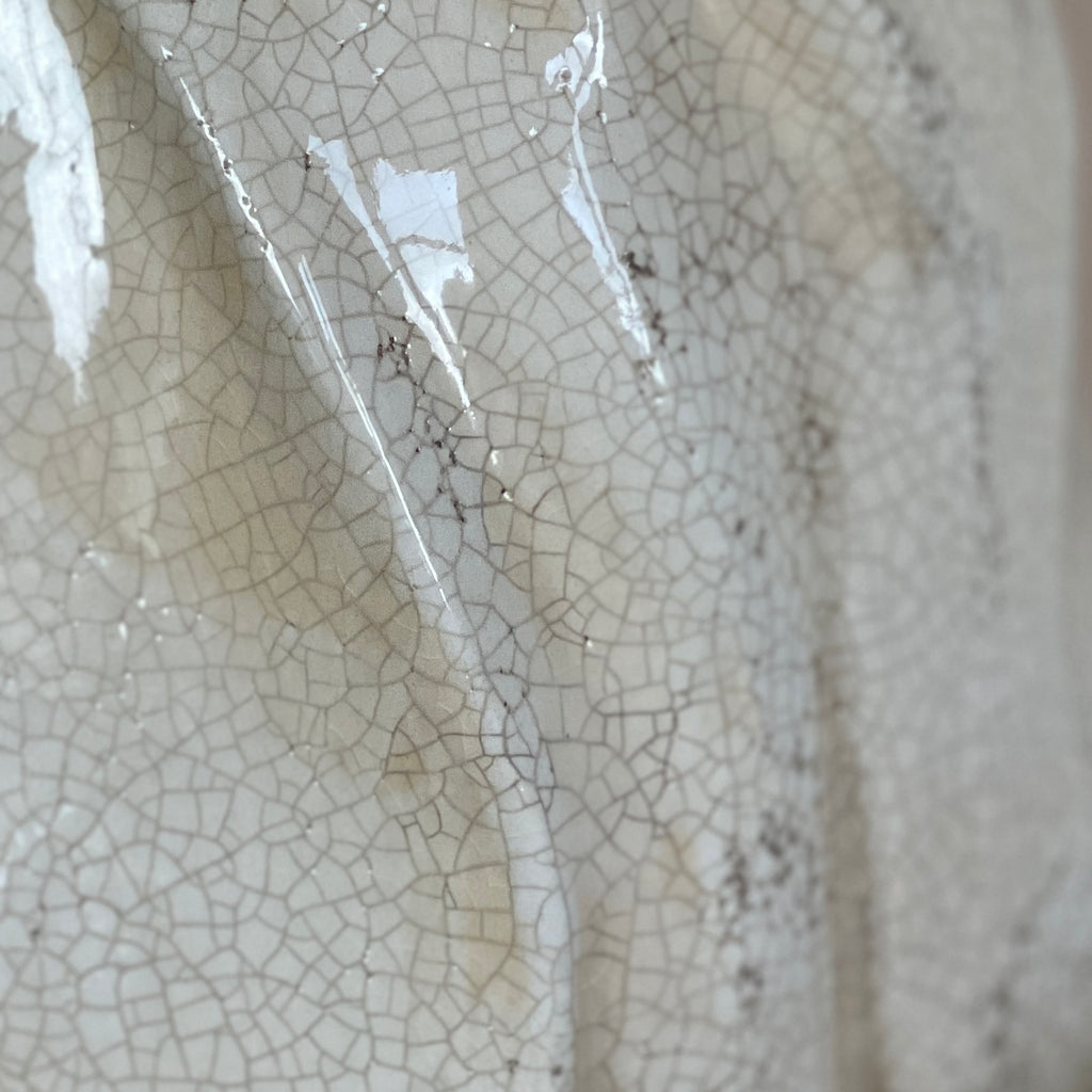 Cracked Crumpled Stoneware Vase