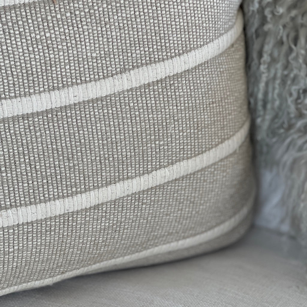 Natural Linen Linear Cushion Cover