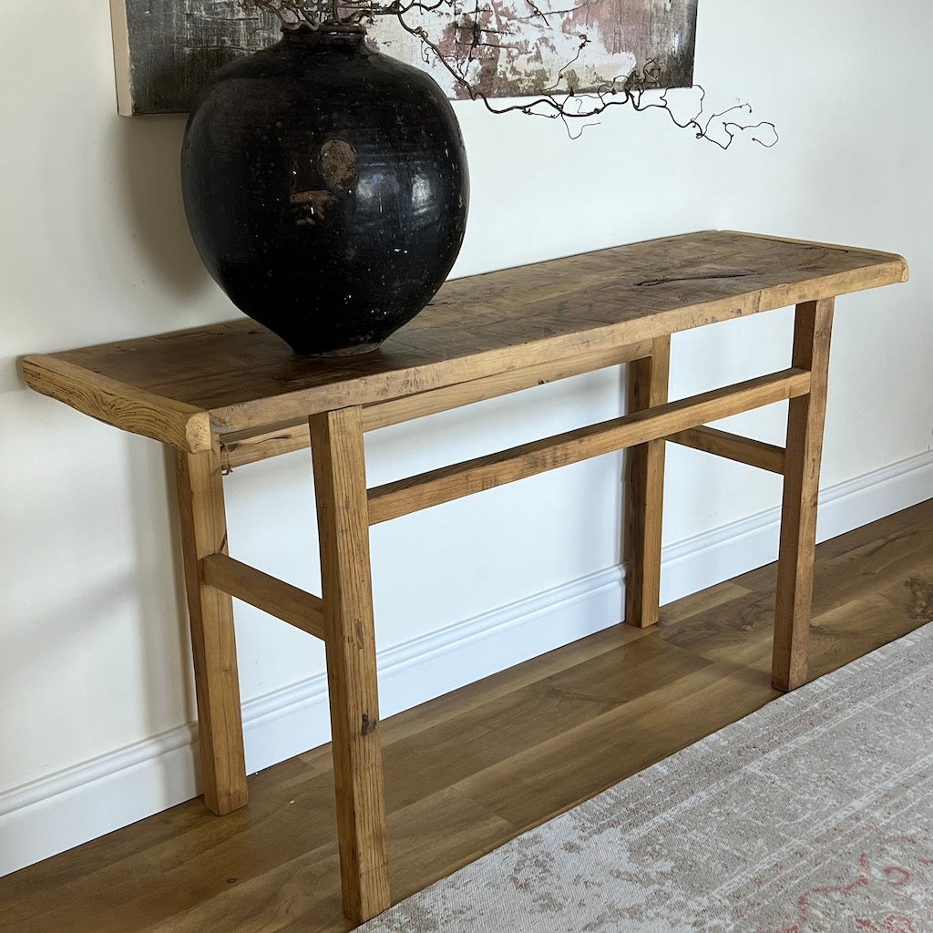 Vintage Reclaimed Elm Simple Console Table