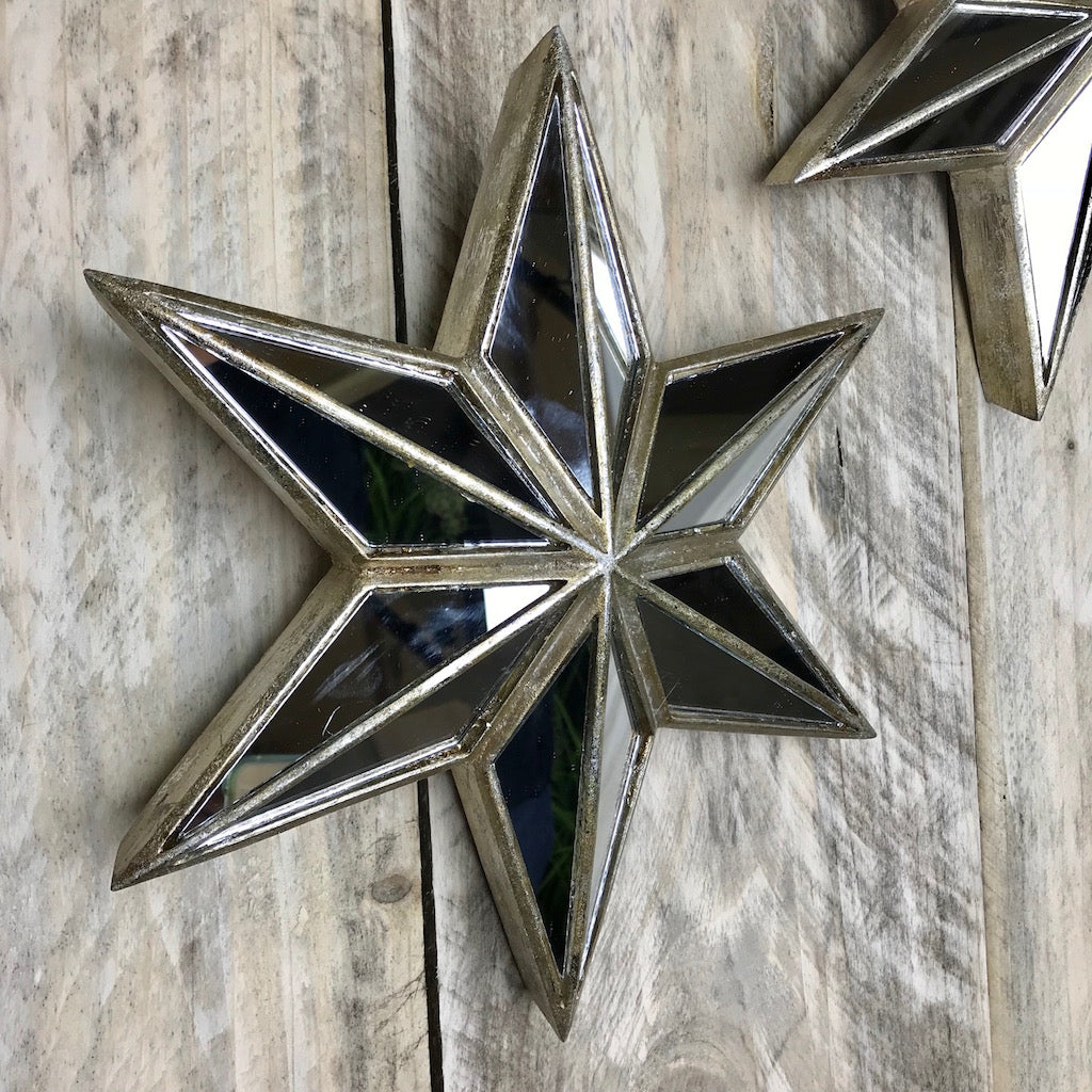 Decorative Star Mirror Pair