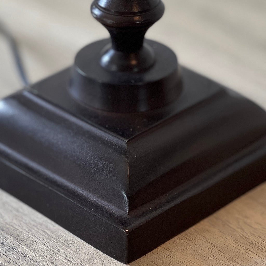 Wood and Dark Metal Desk Lamp