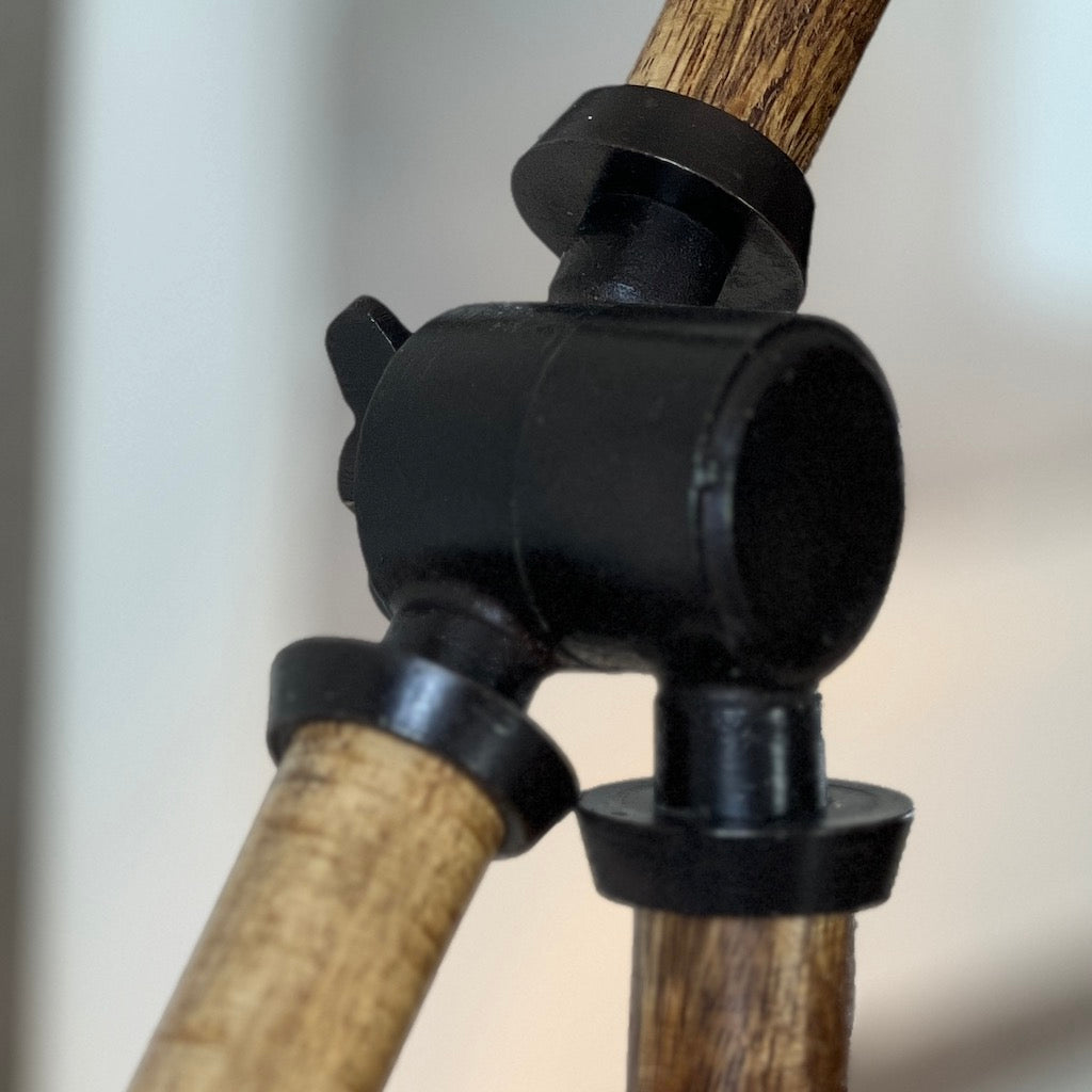 Wood and Dark Metal Desk Lamp