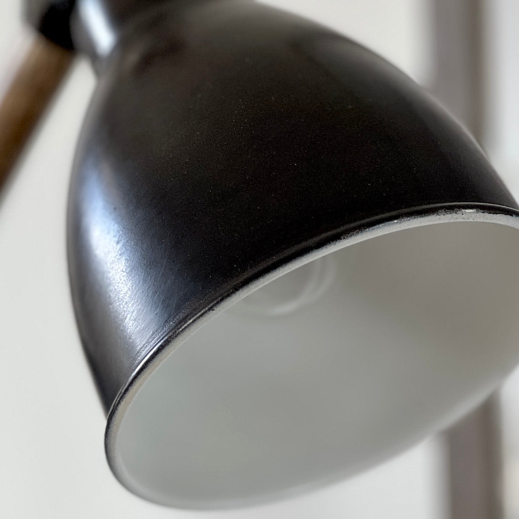 Wood and Dark Metal Desk Lamp