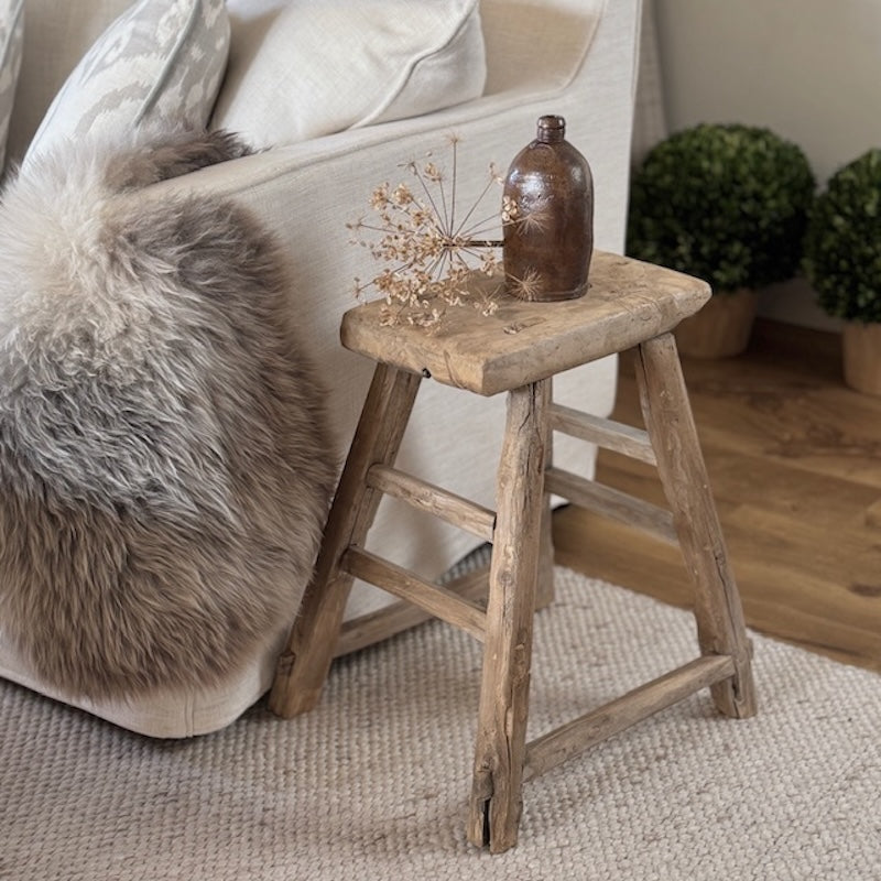 Vintage Reclaimed Wood Stool