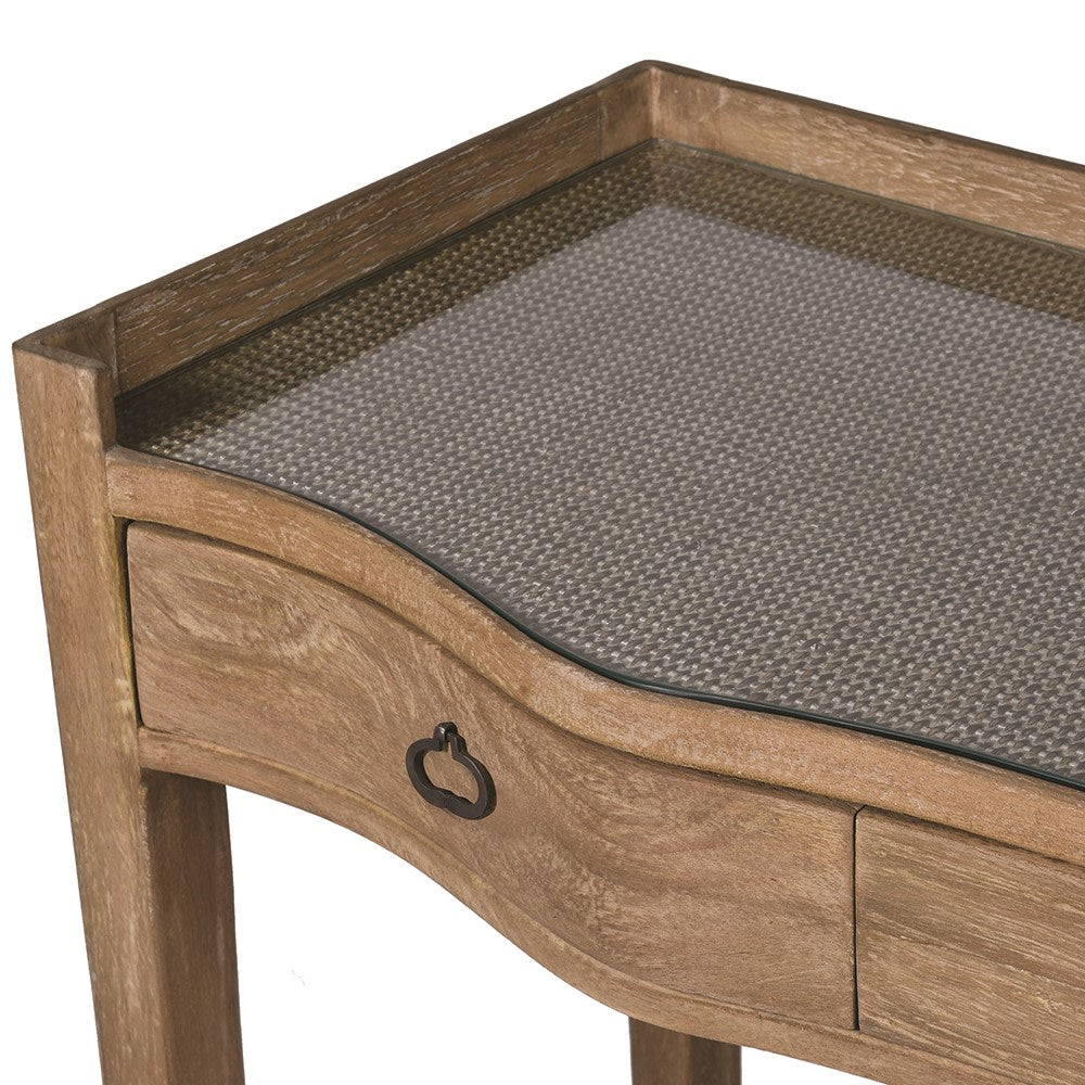 Kingham 3 Drawer Dressing Table with Glass Top