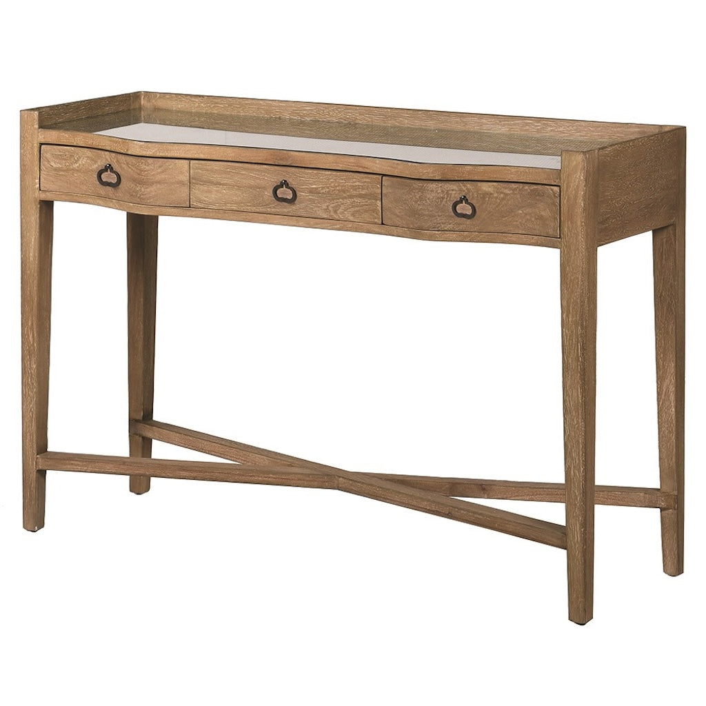 Kingham 3 Drawer Dressing Table with Glass Top