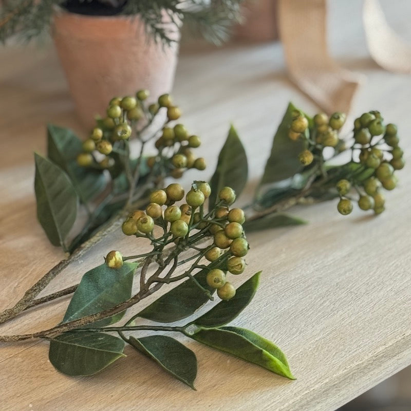 Faux Green Berry Spray