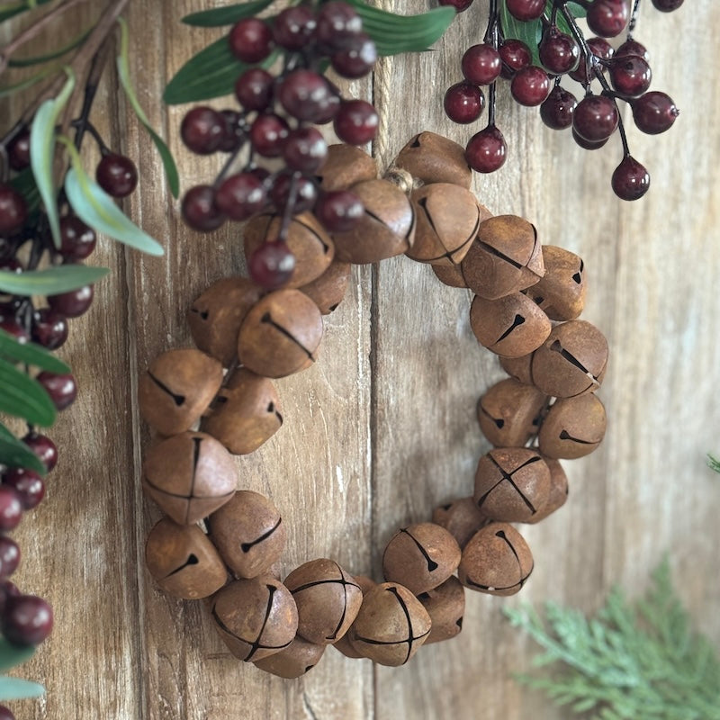 Rustic Hanging Bell Wreath