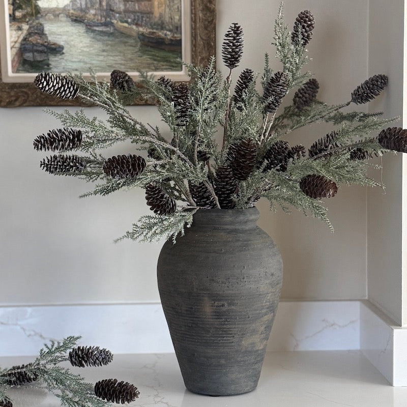 Faux Frosted Pinecone Spray