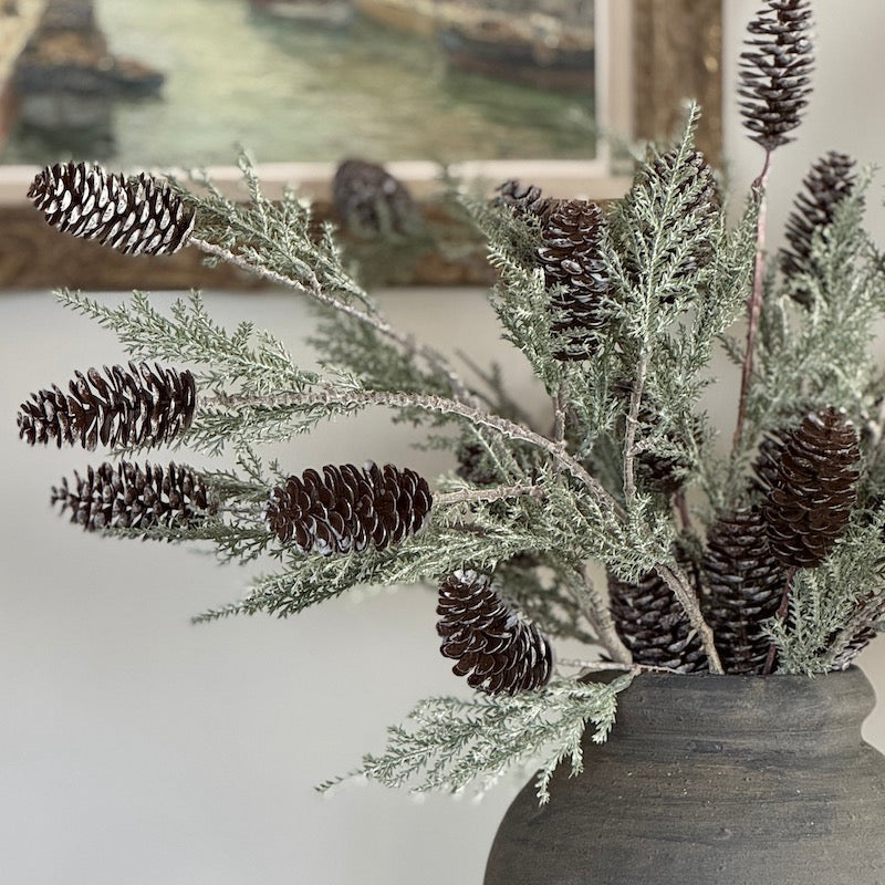 Faux Frosted Pinecone Spray