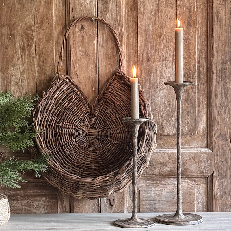 Rustic Tall Weathered Candle Holder - 2 Sizes