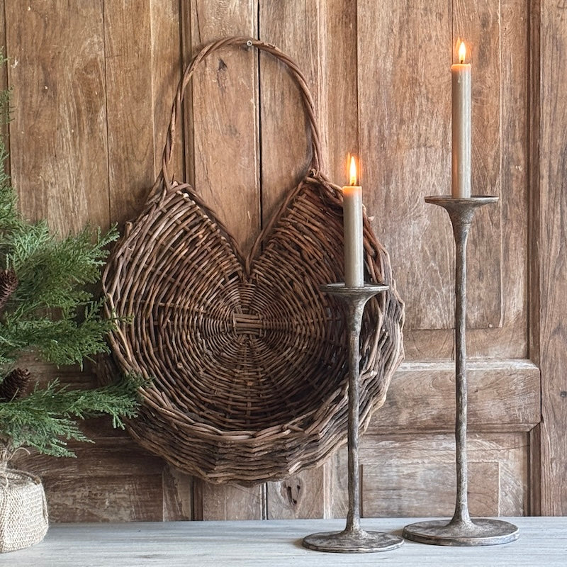 Rustic Tall Weathered Candle Holder - 2 Sizes