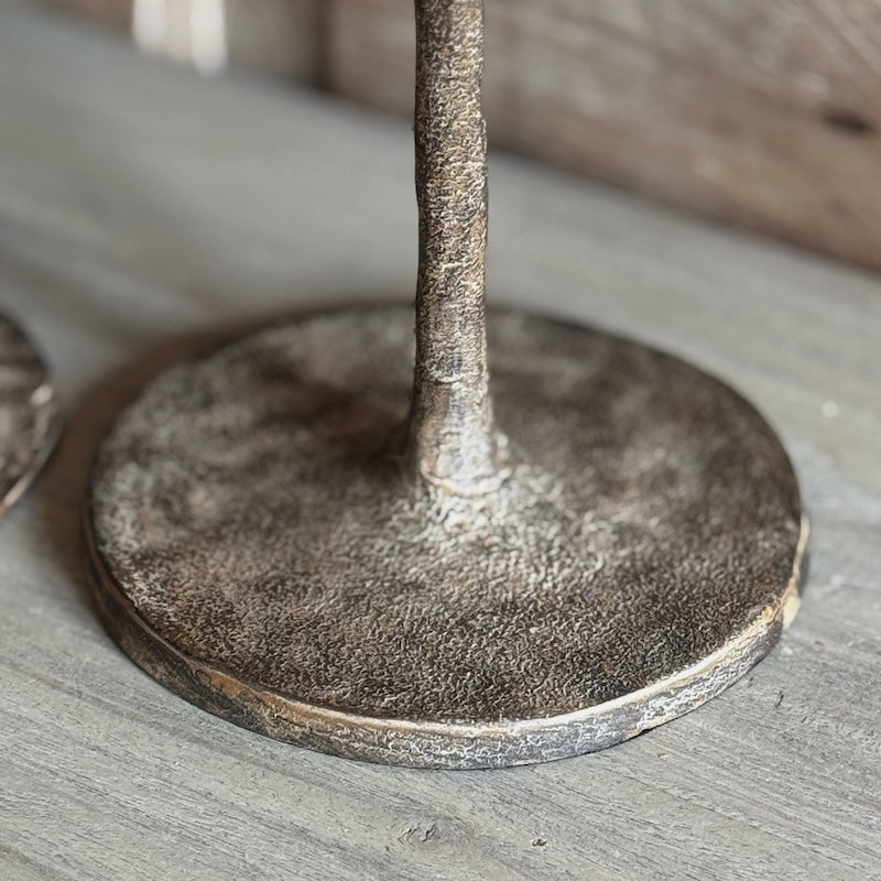 Rustic Tall Weathered Candle Holder - 2 Sizes