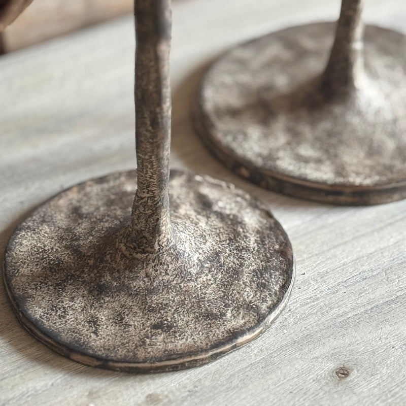 Rustic Tall Weathered Candle Holder - 2 Sizes
