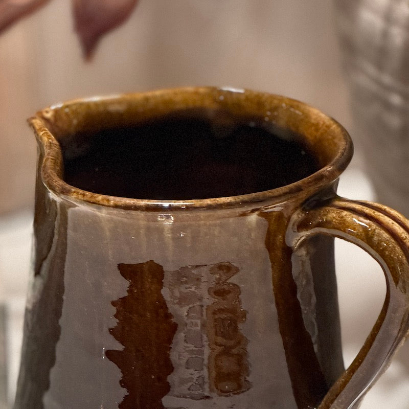 Handmade Rustic Brown Glazed Ceramic Jug
