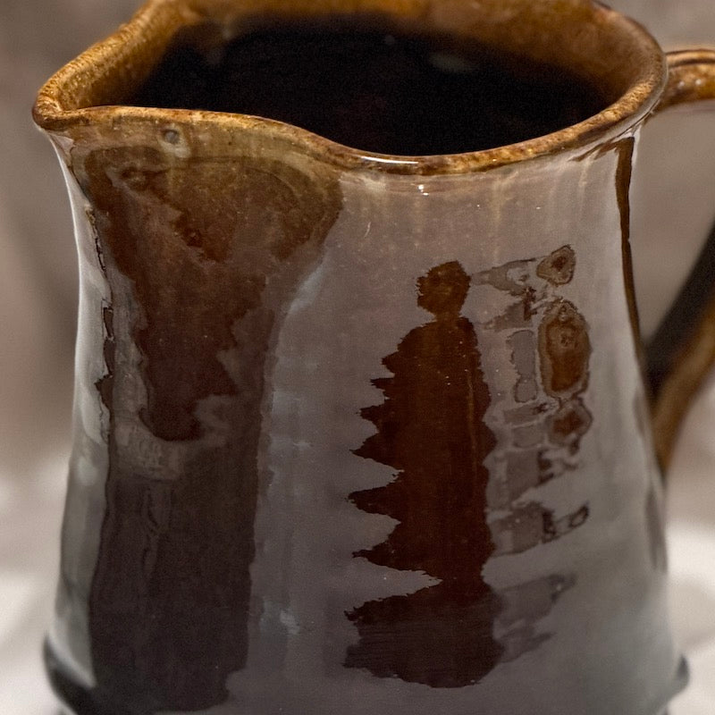 Handmade Rustic Brown Glazed Ceramic Jug