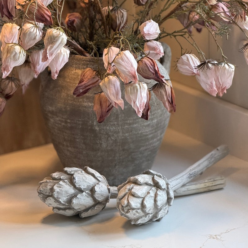 Light Greywash Artichoke Picks Set of 2