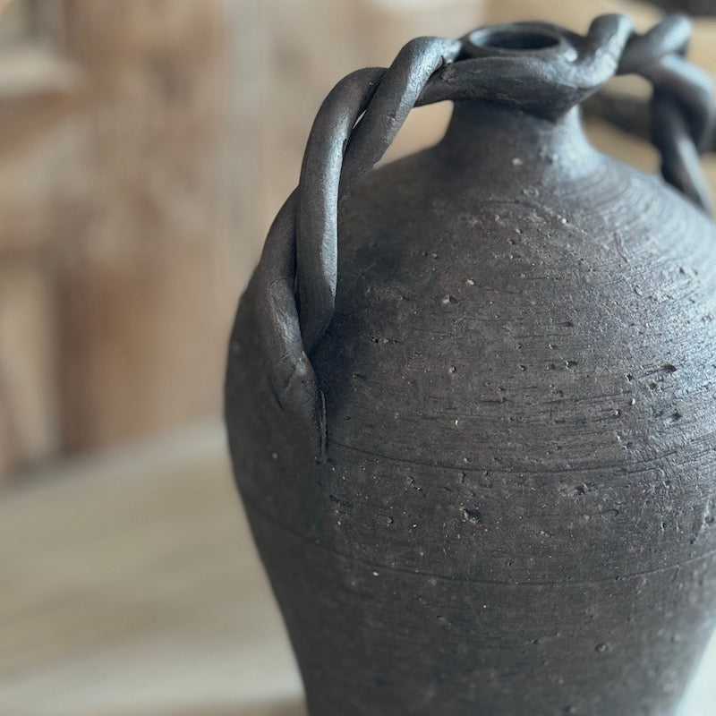 Artisan Rustic Twisted Handle Vase