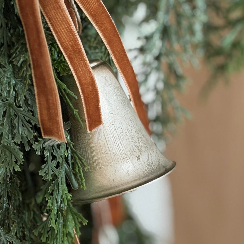 Antiqued Silver Bell Decoration
