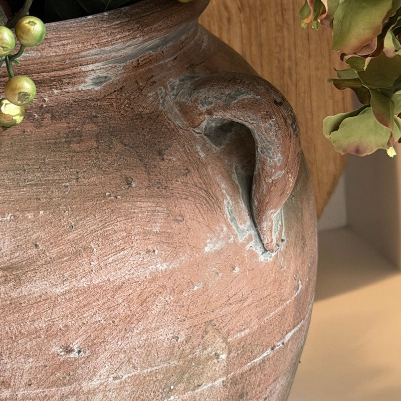 Vintage Style Terracotta Urn Vase - SECOND (Discount Applied)