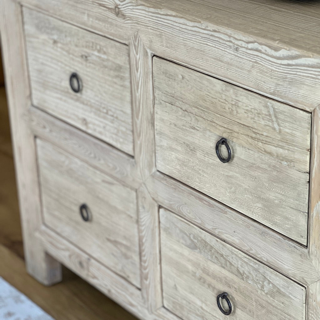 Vintage Reclaimed 4 Drawer Pine Chest