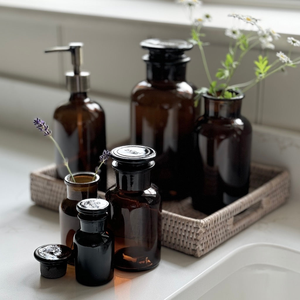French Apothecary Glassware Traditional Chemists Brown