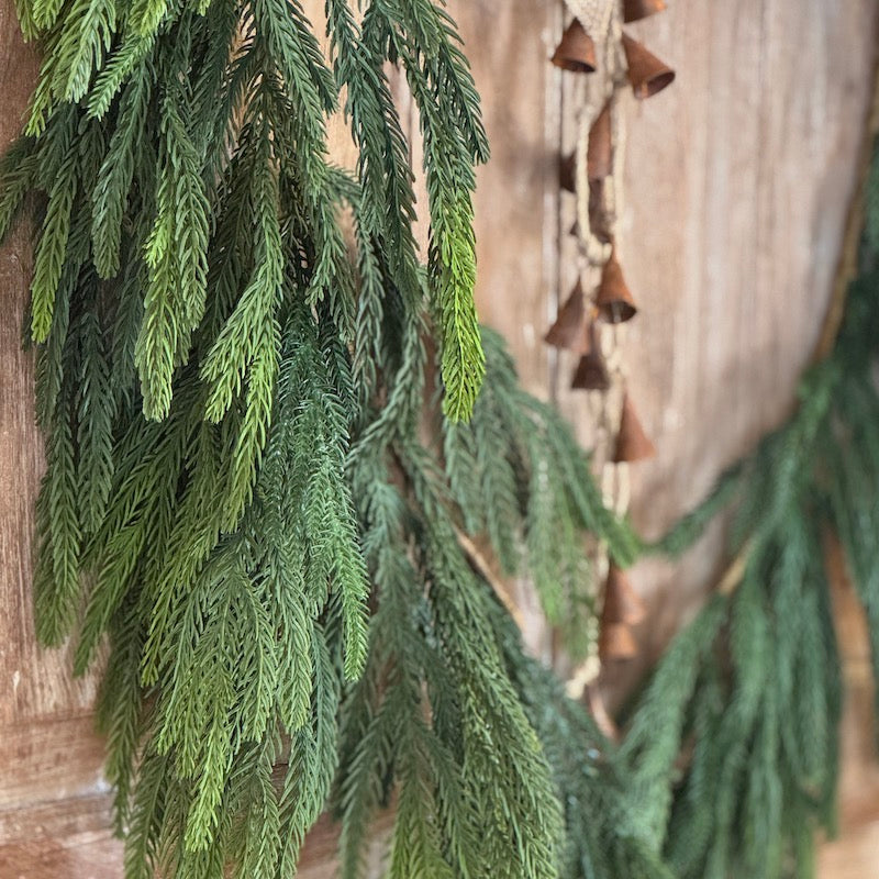 Rusty Cone Bells Garland