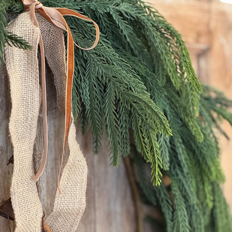 Large Waxed Pine Swag Garland - 180cm