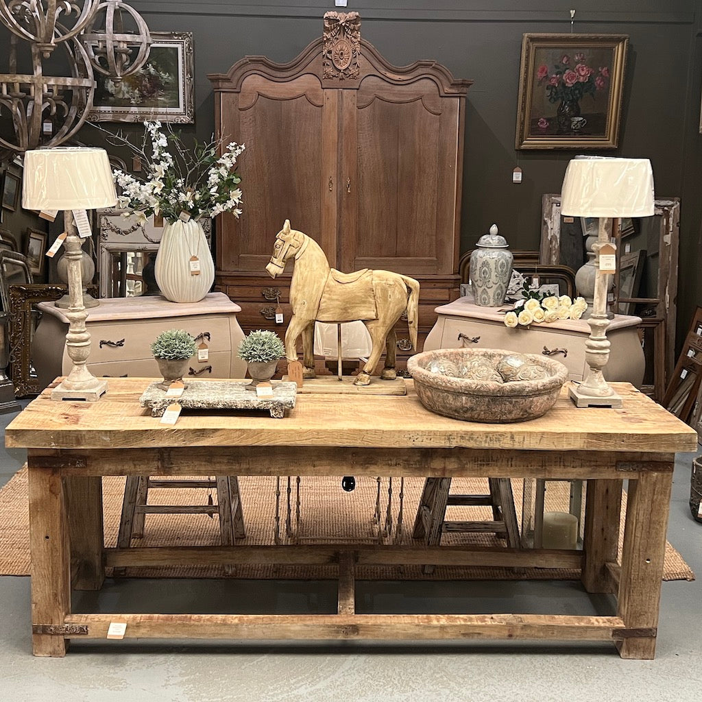 Large Rustic Vintage Reclaimed Bleached Table