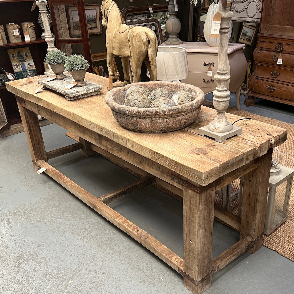 Large Rustic Vintage Reclaimed Bleached Table
