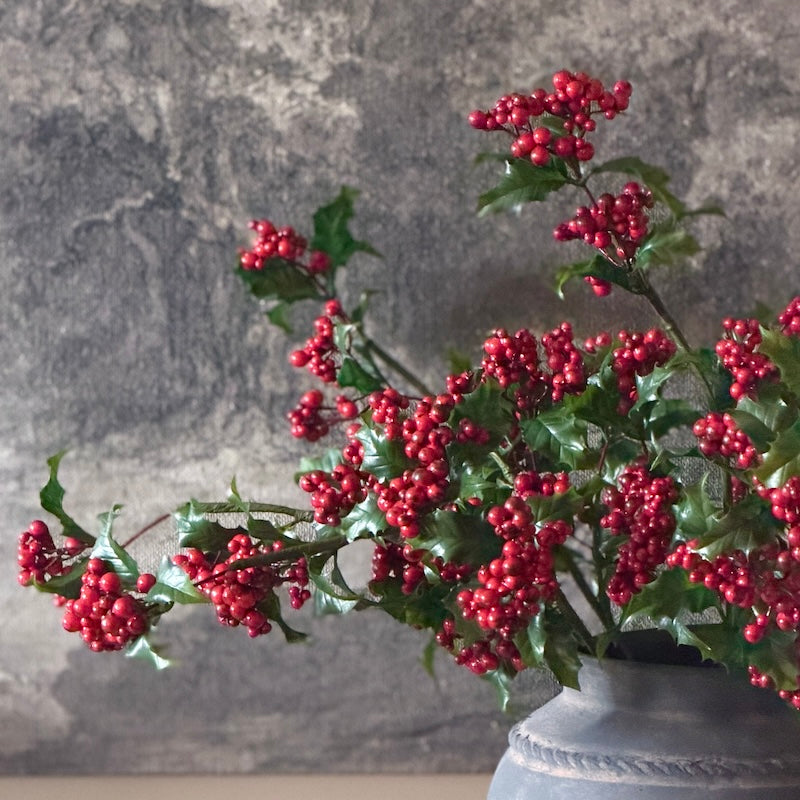 Faux Holly and Ivy Stem