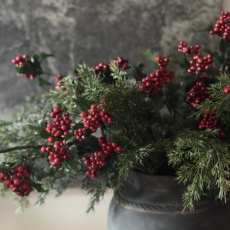 Faux Holly and Ivy Stem