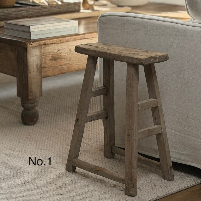 Reclaimed Vintage Wood Stool (No.1)