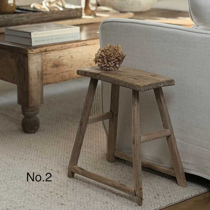 Reclaimed Vintage Wood Stool (No.2)