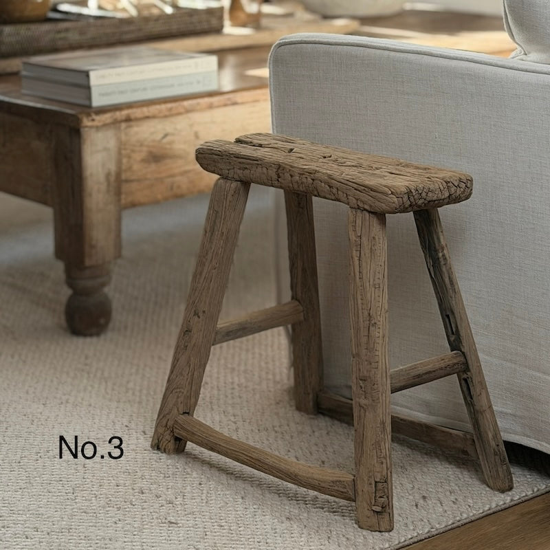 Reclaimed Vintage Wood Stool (No.3)