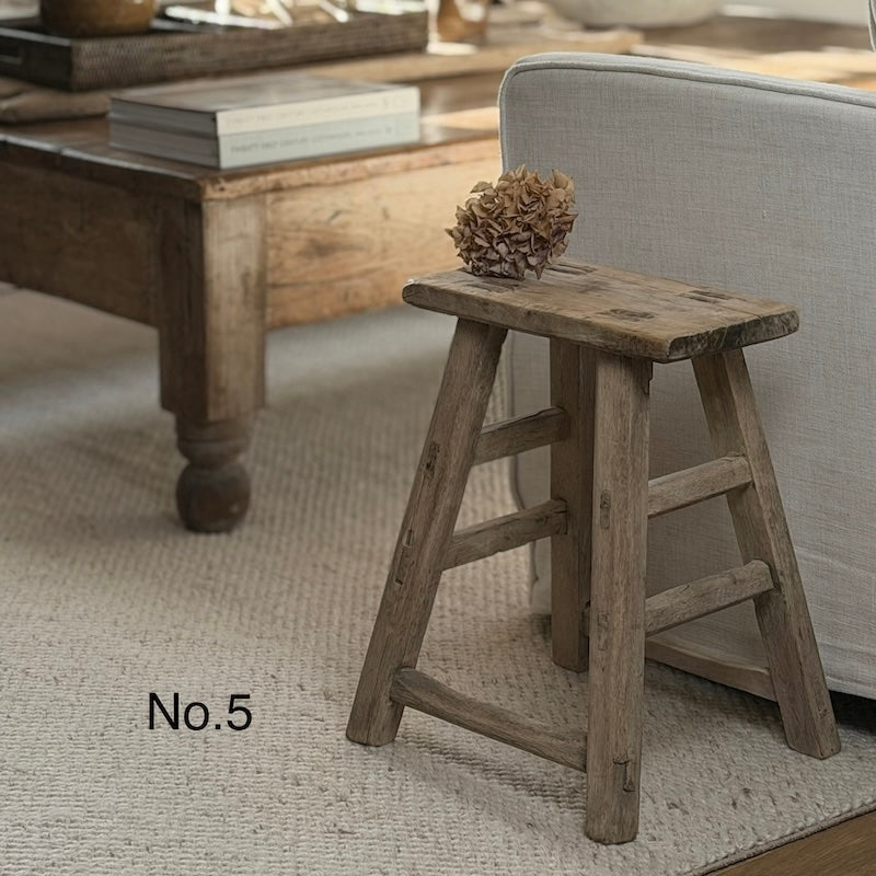 Reclaimed Vintage Wood Stool (No.5)