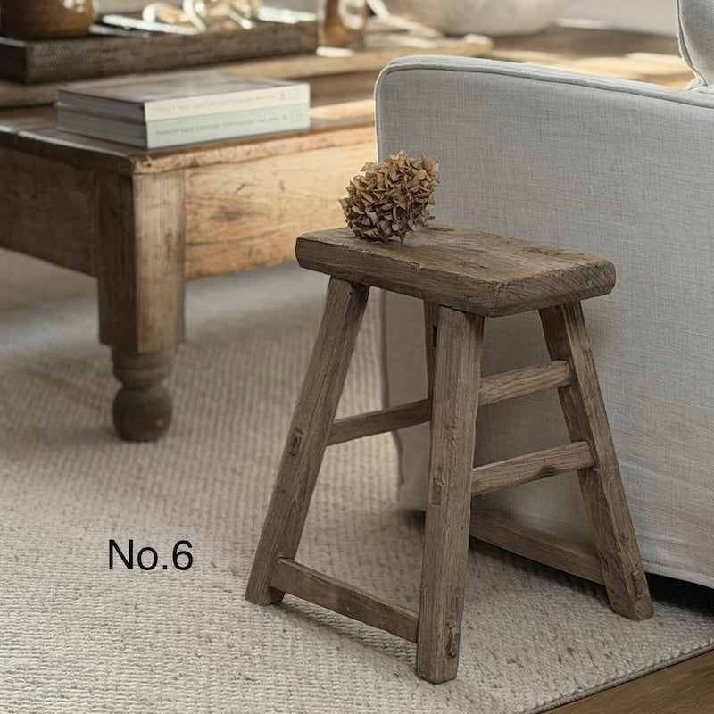 Reclaimed Vintage Wood Stool (No.6)