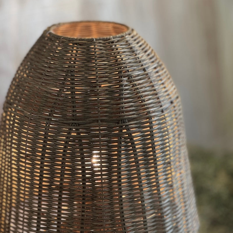 Handwoven Rattan Dome Table Lamp