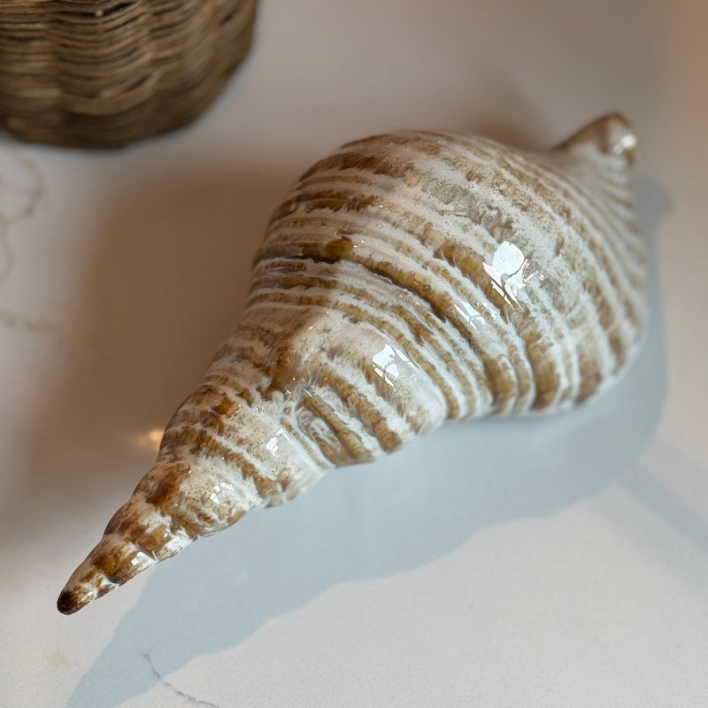 Ceramic Shell Ornament – Cream Sand
