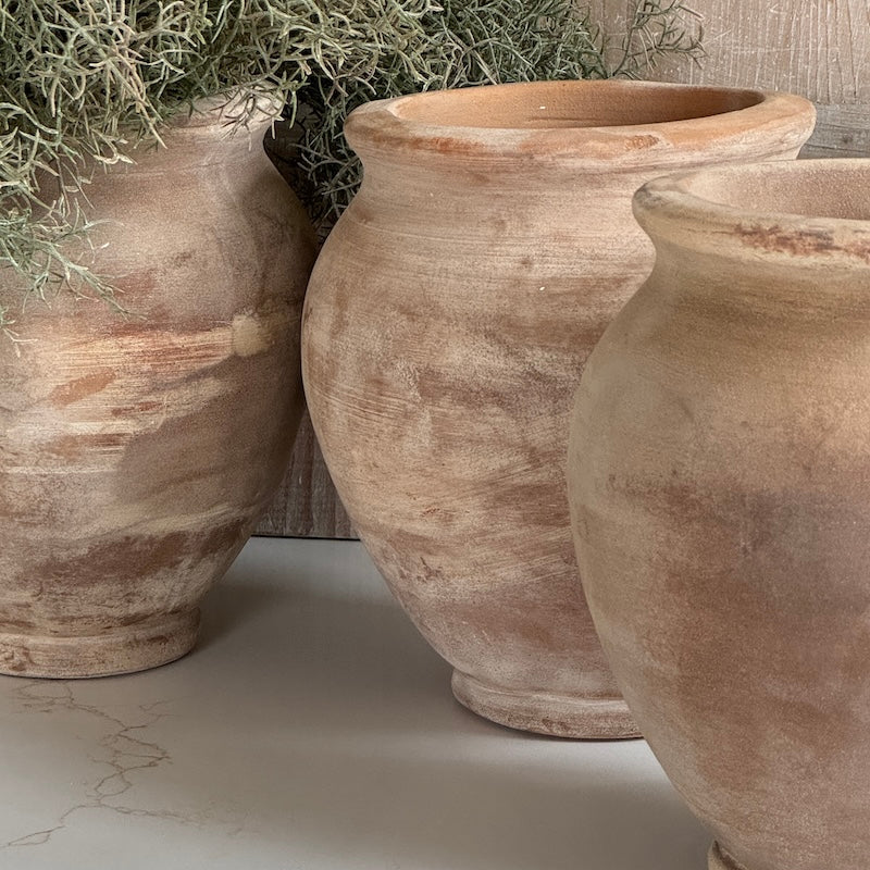 Distressed Terracotta Handmade Vase Small
